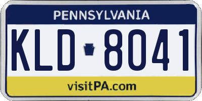 PA license plate KLD8041