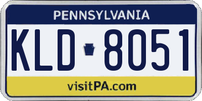 PA license plate KLD8051