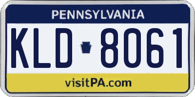 PA license plate KLD8061