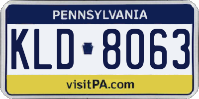 PA license plate KLD8063