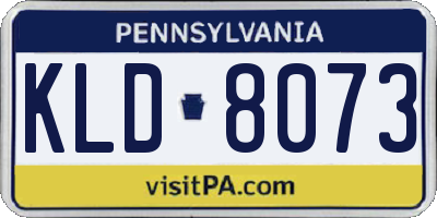 PA license plate KLD8073