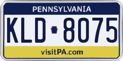 PA license plate KLD8075