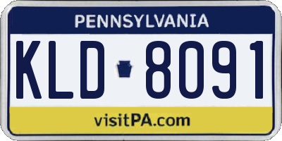 PA license plate KLD8091