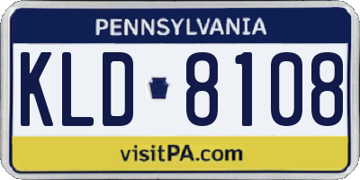 PA license plate KLD8108