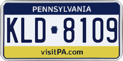 PA license plate KLD8109