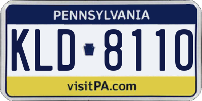 PA license plate KLD8110