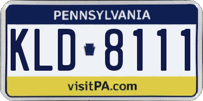 PA license plate KLD8111