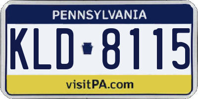 PA license plate KLD8115