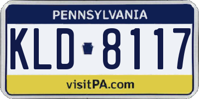 PA license plate KLD8117