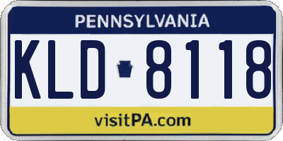 PA license plate KLD8118