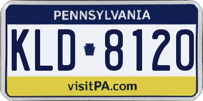 PA license plate KLD8120