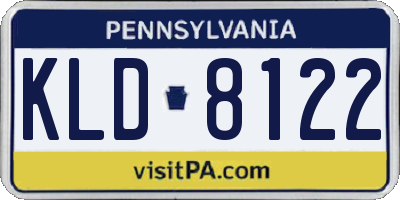 PA license plate KLD8122