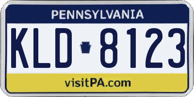 PA license plate KLD8123