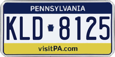 PA license plate KLD8125