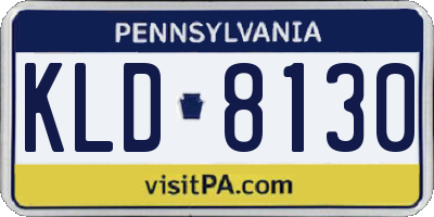 PA license plate KLD8130
