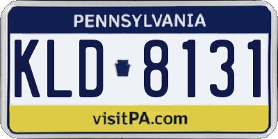 PA license plate KLD8131