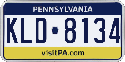 PA license plate KLD8134