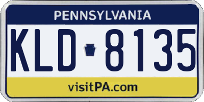 PA license plate KLD8135