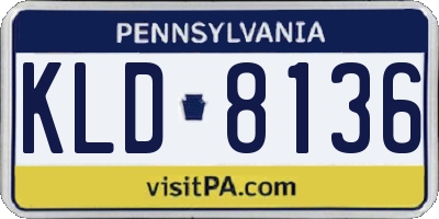 PA license plate KLD8136