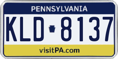 PA license plate KLD8137