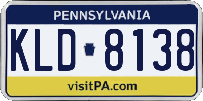 PA license plate KLD8138