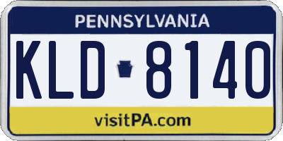 PA license plate KLD8140