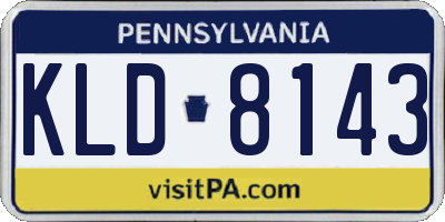 PA license plate KLD8143