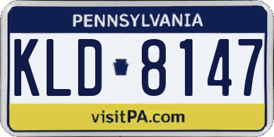 PA license plate KLD8147