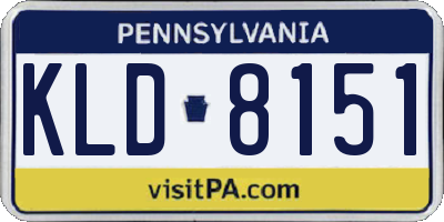 PA license plate KLD8151