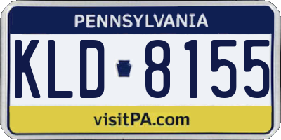 PA license plate KLD8155
