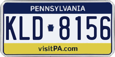 PA license plate KLD8156