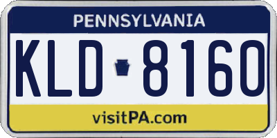 PA license plate KLD8160
