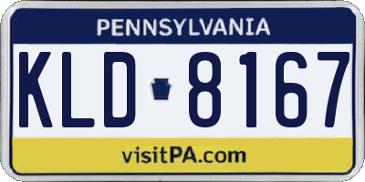 PA license plate KLD8167