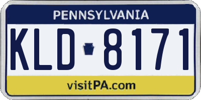 PA license plate KLD8171