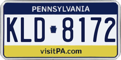 PA license plate KLD8172