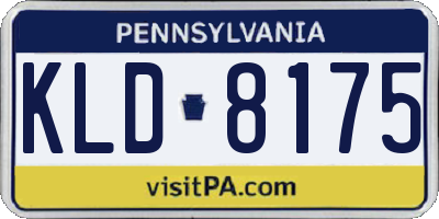 PA license plate KLD8175