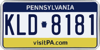PA license plate KLD8181