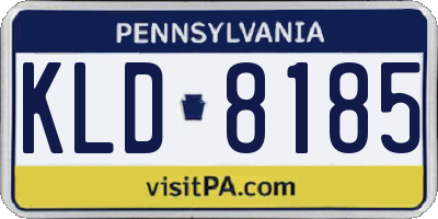 PA license plate KLD8185