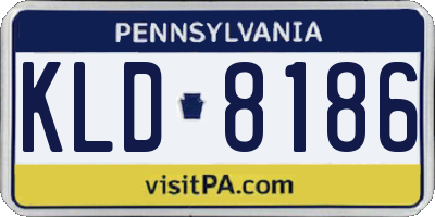 PA license plate KLD8186