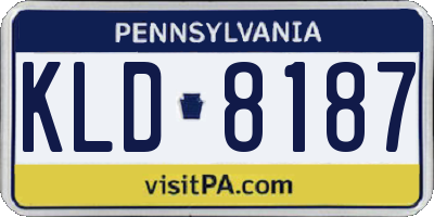 PA license plate KLD8187