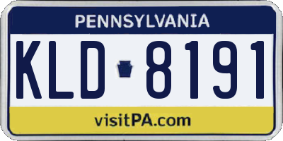 PA license plate KLD8191