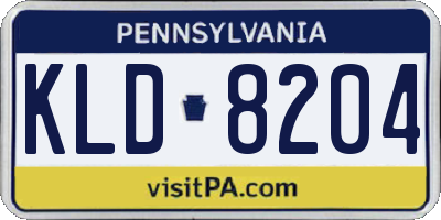 PA license plate KLD8204
