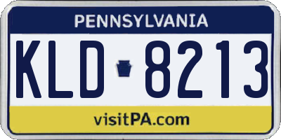 PA license plate KLD8213
