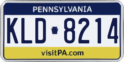 PA license plate KLD8214