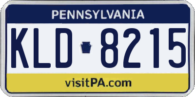 PA license plate KLD8215