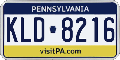 PA license plate KLD8216