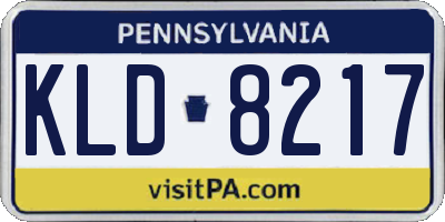 PA license plate KLD8217