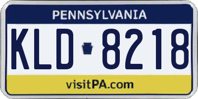 PA license plate KLD8218