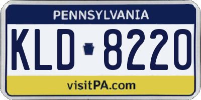 PA license plate KLD8220
