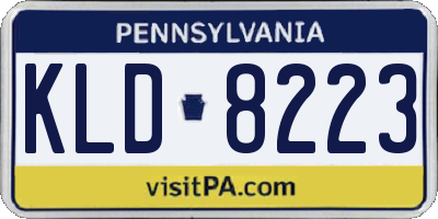 PA license plate KLD8223
